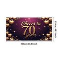 thumbnail image 6 of Cheers to 70 Years Golden Heart Celebration Backdrop Banner Party Decorations Anniversary Photography Props Background Decors Anniversary, 6 of 7
