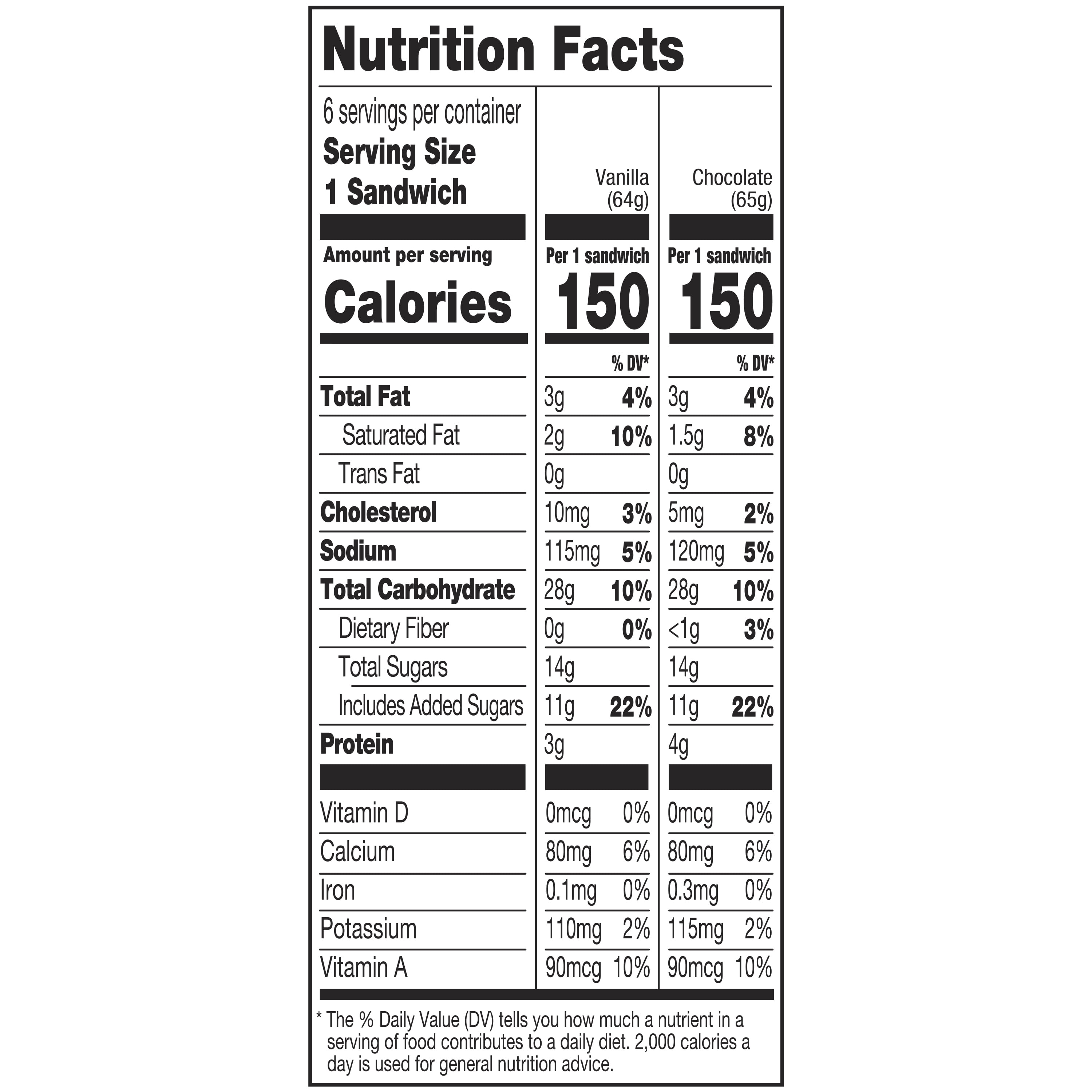 Skinny Cow Dynamic Duo Vanilla & Chocolate Ice Cream Sandwiches, 6 Count, 24.0 oz