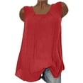 thumbnail image 2 of Tank Tops for Women Cotton Linen Lightweight Crewneck Loose Fit Sleeveless Shirt Summer Outfits, 2 of 3