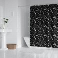 thumbnail image 2 of Black White Halloween Candle Eye Bat Pattern Shower Curtain 84"x72" ,Bathroom Decorative Shower Curtains Set with 12 Hooks,Modern Waterproof Washable Shower Curtain, 2 of 6