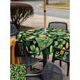 thumbnail image 4 of Outdoor Tablecloth with Umbrella Hole and Zipper, St. Patrick's Day Square Table Cloth 60x60 Inch Waterproof Tablecloth, Spring Shamrocks Green Love Hats Plants Black Picnic Table Cover for Patio, 4 of 7
