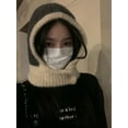 thumbnail image 1 of Gorro pasamontañas para mujer, cálido gorro de invierno, babero de una pieza, gorro de lana de punto Wai con cabeza grande, protección para las orejas, gorro Lei Feng, 1 of 6