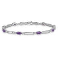 thumbnail image 3 of Primal Gold 14 Karat White Gold Diamond and Amethyst Bracelet, 3 of 4