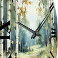 thumbnail image 3 of Designart "Birch Woods Winds X" Forest Oversized Wall Clock, 3 of 5