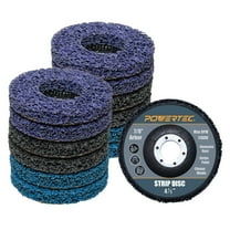 POWERTEC 12PK 4-1/2 Inch Strip Discs for Angle Grinder, 7/8" Arbor Stripping Wheel - Remove Paint Coating Rust Welds Oxidation for Metal & Wood Surface Preparation (11103-P2N)