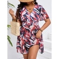 thumbnail image 3 of QUNYINEY Hawaiian Swimsuit Women 2 Piece Standard Straps Plus Size Swim Dress Padded Tummy Control V Neck Women Swimsuit Sets, 3 of 8