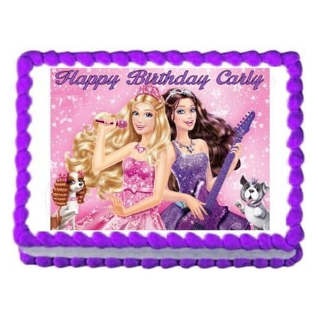Barbie Princess And The Popstar Edible Frosting Cake Image Cake