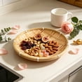thumbnail image 2 of SLYNSHome Serving Tray Handwoven Bamboo Round Storage Basket, Natural Woven Fruit Bread Snack Holder for Kitchen Table Counter Farmhouse Home Decor, 2 of 6