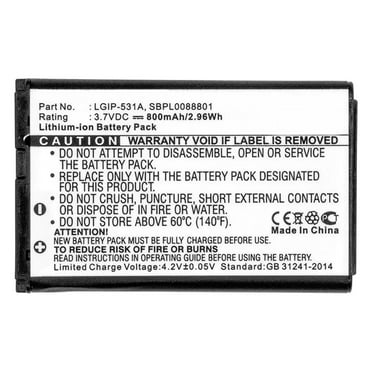 Batteries N Accessories BNA-WB-L329 Cell Phone Battery - li-ion, 3.7V, 800 mAh, Ultra High Capacity Battery - Replacement for LG LGIP-531A Battery