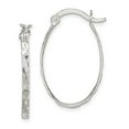 thumbnail image 3 of 925 Sterling Silver Polished & Textured Oval Hoop Earrings, 3 of 6