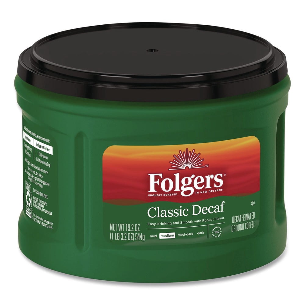 Folgers 2550030406 22-3/5 oz. Can Classic Roast Decaffeinated Ground Coffee (6/Carton)