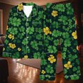 thumbnail image 7 of Qepwscx Women'S Pajamas Set Pajamas St. Patrick's Day Button Up Shirt & Elastic Waist Pants Collar Neck Graphic Pjs Lounge Sets Long Sleeve Pjs Lounge Set 2 Piece Sleepwear, 7 of 7