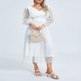 thumbnail image 3 of Robe de Soirée Formelle pour Femmes Patchwork en Maille Manches Longues, 3 of 9