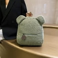 thumbnail image 6 of Xfvqtps Unisex Plush Backpack Cute Mini Kawaii Bear Ears Lamb Wool Adjustable Strap Lightweight Portable Bag Green, 6 of 6