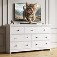 thumbnail image 3 of ASTUVIA 7 Drawer Dresser for Adult - 55.1"Width TV Stand with Anti-Tip Metal Rails for Bedroom Living Room,White, 3 of 11