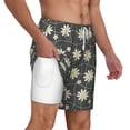 thumbnail image 3 of Balery Daisies Flowers Mens Swim Trunks Swim Shorts for Men Quick Dry Inseam Beach Shorts with Compression Liner Pocket-Large, 3 of 9
