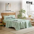 thumbnail image 5 of THD Leaves 4-Piece Printed Patterned Floral Green Bed Sheets Set - Wrinkle Resistant & Ultra Soft - Fits Mattresses up to 15 Inches Deep (King), 5 of 6