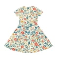 thumbnail image 4 of CCRFTGI Dresses for Kids Girls Size 7 Basic Short Sleeve 2026 Summer A Line Swing Skater Dress Funny Floral Print Dresses Holiday Girls Fashion Light Blue 12-13 Years, 4 of 5