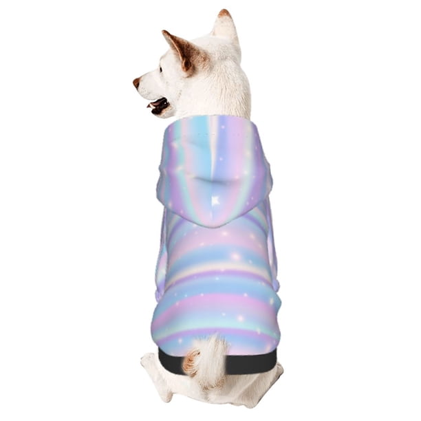 Balery Striped Gradient Sudadera con Capucha para Perros Pequeños – Ropa para Mascotas, Disfraz para Perros y Gatos, Ideal para Fiestas y Cosplay-Small