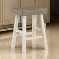thumbnail image 6 of Casy 25 Inch Counter Height Stool- Saddle Seat- White Rubberwood- Set of 2, 6 of 6