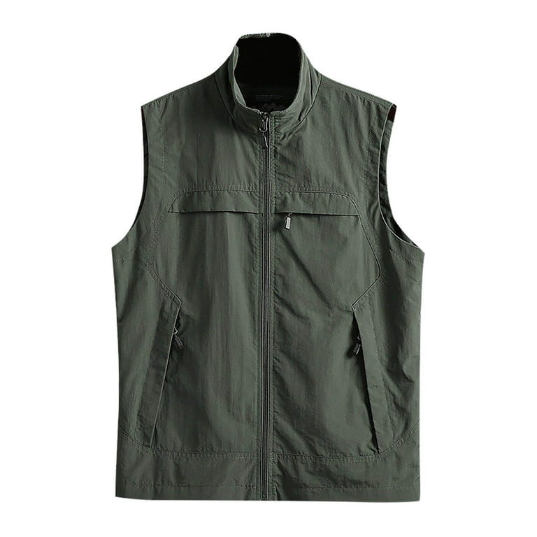 JNGSA Men's Outerwear Vests with Pockets Casual Outdoor Work
