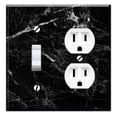 thumbnail image 1 of WIRESTER Double 1-Gang Toggle Light and 1-Gang Duplex Outlet Switch Plate/Wall Plate Cover, Cloudy Black Marble, 1 of 6