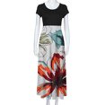 thumbnail image 3 of Dyegold Sundresses for Women Casual Beach - Womens Summer Dresses Round Neck Short Sleeve Floral Print Long Maxi Sun Dresses ​Summer Beach Swing ​Holiday ​Dress, 3 of 6