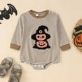 thumbnail image 2 of DHFJKG Toddlers Boys Bodysuit Halloween Pumpkin Embroidery Waffle Striped Long Sleeve Onesie Baby Onesies Boy 6-9 Months, 2 of 6