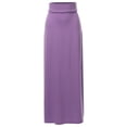thumbnail image 1 of A2Y Women's Basic Foldable High Waist Floor Length Maxi Skirts Lilac Grey XL, 1 of 5
