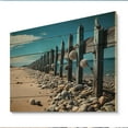 thumbnail image 2 of Designart "Coastal Simplicity Beach Fence I" Nautical & Beach Print on Natural Pine Wood, 2 of 5
