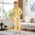 thumbnail image 5 of Lovely Cartoon Fried Eggs Adult's Hoodie Onesie Jumpsuit One-Piece Pajamas with Zipper Unisex for Holiday L, 5 of 7