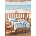 thumbnail image 2 of Outdoor Tablecloths with Umbrella Hole & Zipper, Teal Blue Leaves Tablecloth Rectangle 60x84 Inch, Summer Botanical Waterproof Table Cloth, Patio/Pool/Picnic Table Covers, 2 of 8