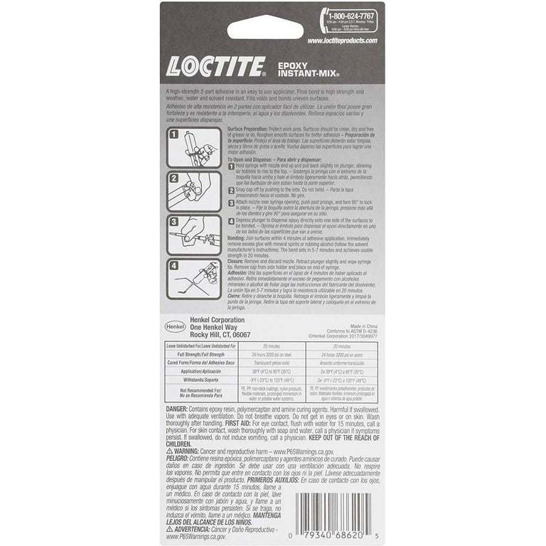 Loctite Epoxy 5 Minutes Instant Mix, Pack of 1, Clear 0.47 fl oz Syringe 