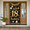 thumbnail image 5 of Gold Glitter 18th Birthday Banner Black Background Happy 18th Display Balloon Design Crown Birthday Backdrop for 18th Birthday Party Teen Celebration Photo Shoot, 5 of 9