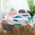 thumbnail image 3 of Yayeee Tablecloths 60" x 108" Rectangle Wrinkle Resistant Party Table Cover, Green Retro Triangles, 3 of 8