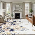 thumbnail image 2 of 5'x7' Area Rugs Purple Spring Floral Washable Area Rugs Non-Slip Indoor Floor Mats Carpet for Living Room Bedroom Dining Room, 2 of 9