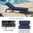 thumbnail image 3 of Pellebant Outdoor Chaise Lounge Cushion, Waterproof Recliner Cushion 80" x 23", Navy Blue（2-Pack）, 3 of 7