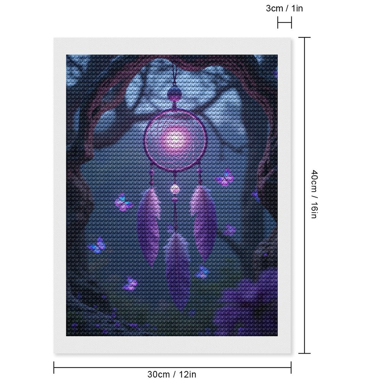 Diamond Art Kits for Adults, Dreamcatcher Purple Glow Night 5D Diamond Painting Kits for Adults Beginners, DIY Full Drill Diamond Painting, Gem Art and Crafts 12x16