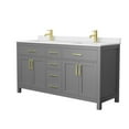 thumbnail image 6 of Wyndham Collection Wcg242466d-Unsmxx Beckett 66" Free Standing Double Basin Vanity Set -, 6 of 7