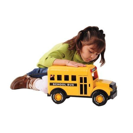 16" L X 8" W X 8 3/4" H Big Steel School Bus with Opening Side and Back Doors and Movable Stop Sign for Ages 3 Years and Up