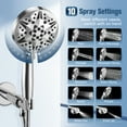 thumbnail image 3 of Doulami Shower Head Handheld Showerhead 10 Spray Modes High Pressure Shower Heads with 60" Stainless Steel Hose & Mount, 3 of 10