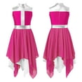 thumbnail image 6 of TiaoBug Kids Girls Sleeveless Lyrical Dance Dress Irregular Chiffon Dress Robe Dancewear Hot Pink 10, 6 of 6