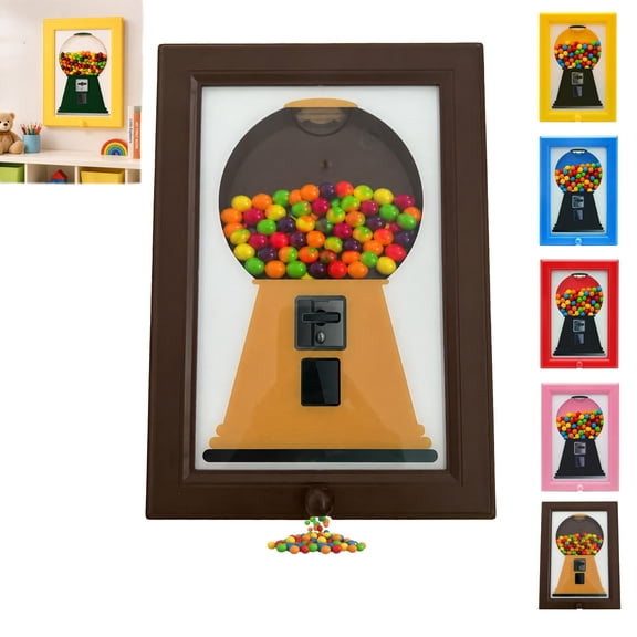 Candy Dispenser Picture Frame, Handy Wall Candy Frame, Wall Mount Gumball Machine Creative Handy Candy Dispenser for Desk Countertop Adults & Children Room Sweet Display
