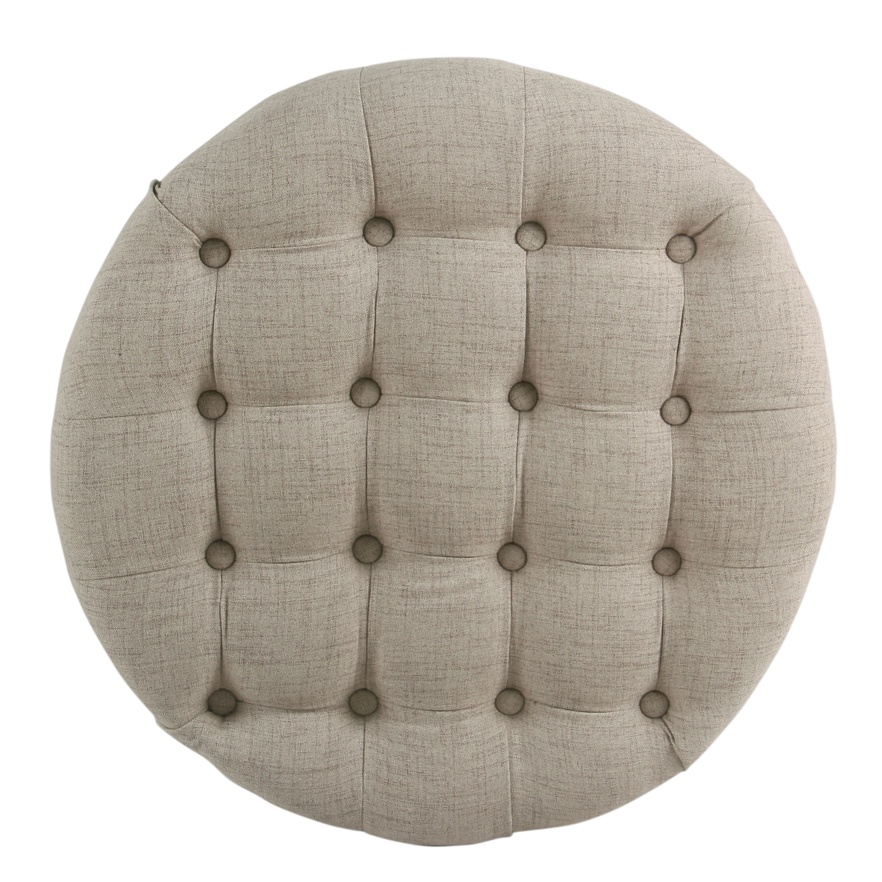 HomePop Large Tufted Round Storage Ottoman, Multiple Colors