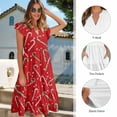 thumbnail image 6 of Uorisanigo Candy Canes Couples Matching OutfitsChristmas Men's Short Sleeve Shirt Size 2XS Fashion Hawaiian Tops Workwear and Womens V-neck Midi Casual Dress Summer Dresses, 6 of 7
