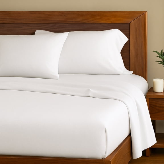 BedVoyage Sheet Set - Viscose from Bamboo   Cotton - Breathable & Cozy - Twin - Snow