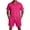 Hot Pink, variant on Zimjoy Men's Summer Outfits Set Breathable Mesh Fabric Short Sleeve Shirts and Drawstring Elastic Waist Shorts Set for Beach Vacation, Hot Pink S