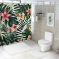 thumbnail image 7 of Orinice  Tropical Dark Green Leaves Shower Curtain with Hooks Palm Trees and Flowers Bird of Paradise Fabric Shower Curtain Decorative Polyester for Bathrooms Bathtubs Farmhouse 69x72, 7 of 7