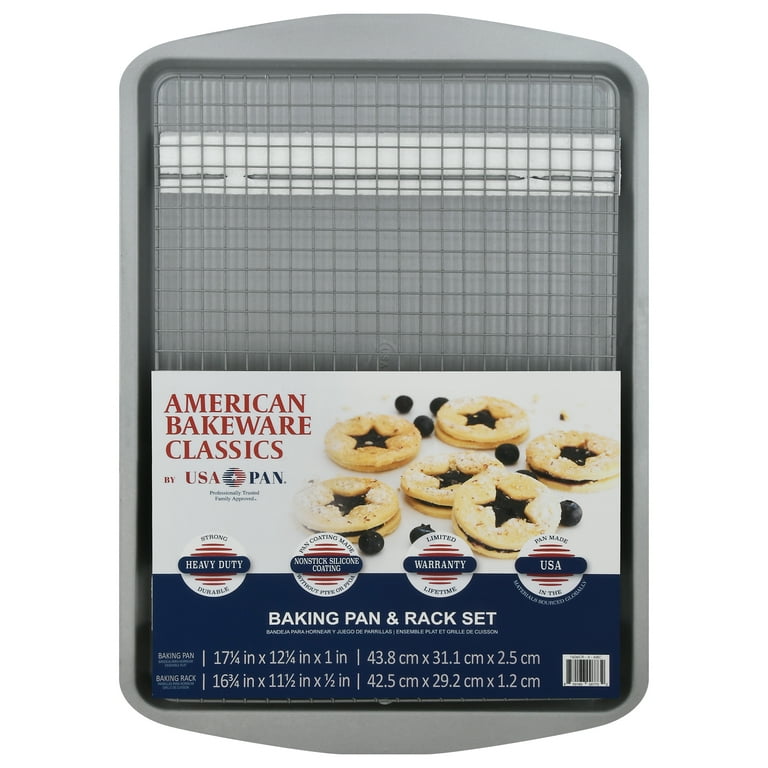 USA Pan Quarter Sheet Cooling Rack and Pan Set