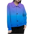 thumbnail image 2 of Mceream Women's Ribbed Knit Shacket Button Down Gradient Jackets Long Sleeve Sweater Shirts Fall Winter Trendy Cardigans Plus Size Winter Warm Outwear Chaqueta De Invierno Para Mujer Navy XXL, 2 of 5